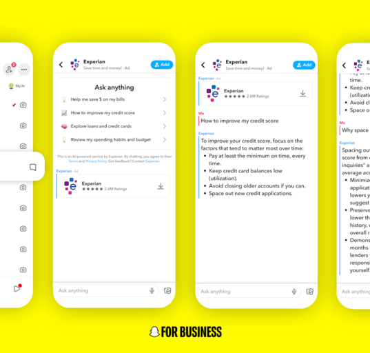 واجهة AI Sponsored Snaps في دردشة سناب شات