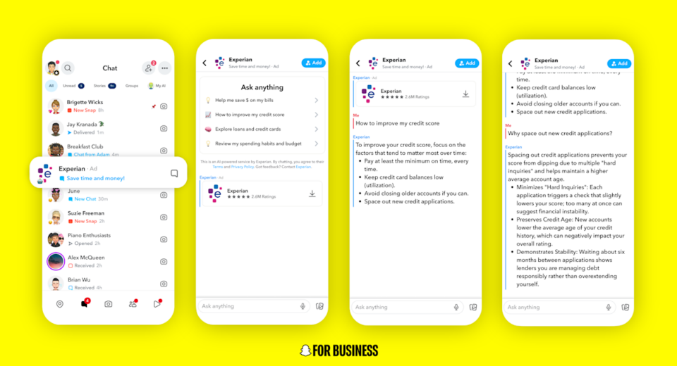 إعلانات AI Sponsored Snaps التحاورية من سناب شات