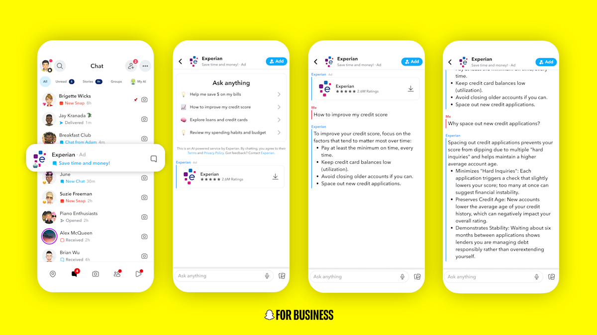 إعلانات AI Sponsored Snaps التحاورية من سناب شات